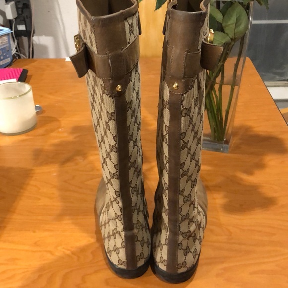 Gucci GG Monogram Marmont Tall Boots Super Rare - Picture 5 of 8